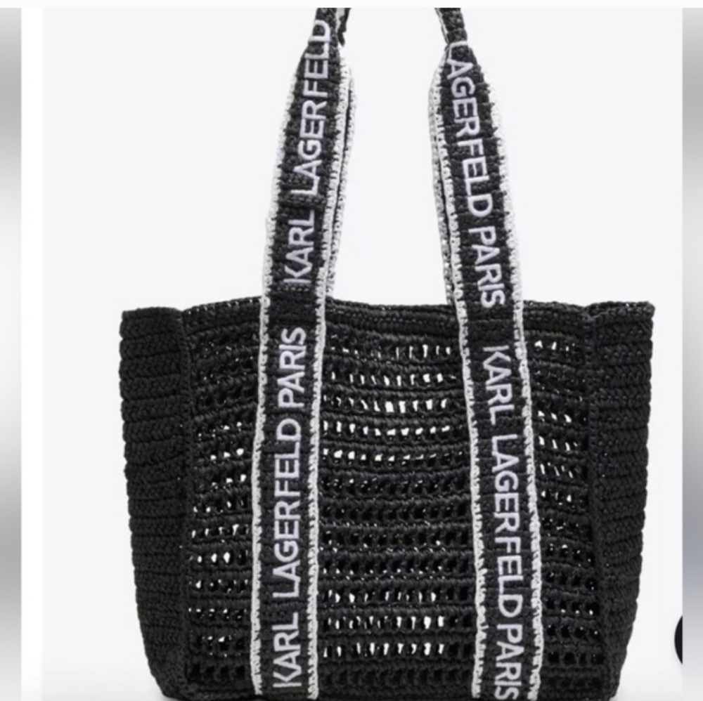 Karl Lagerfield Antibes Straw Tote LH1AL2DF NWT